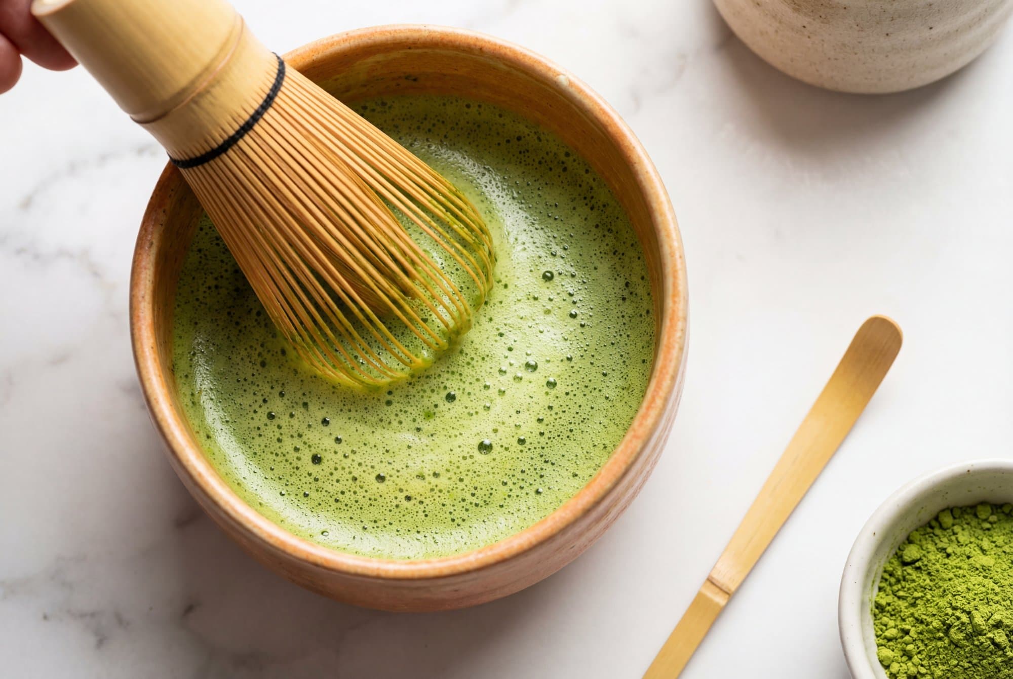 Matcha thee voor afvallen - kom matcha met gezonde ingrediënten