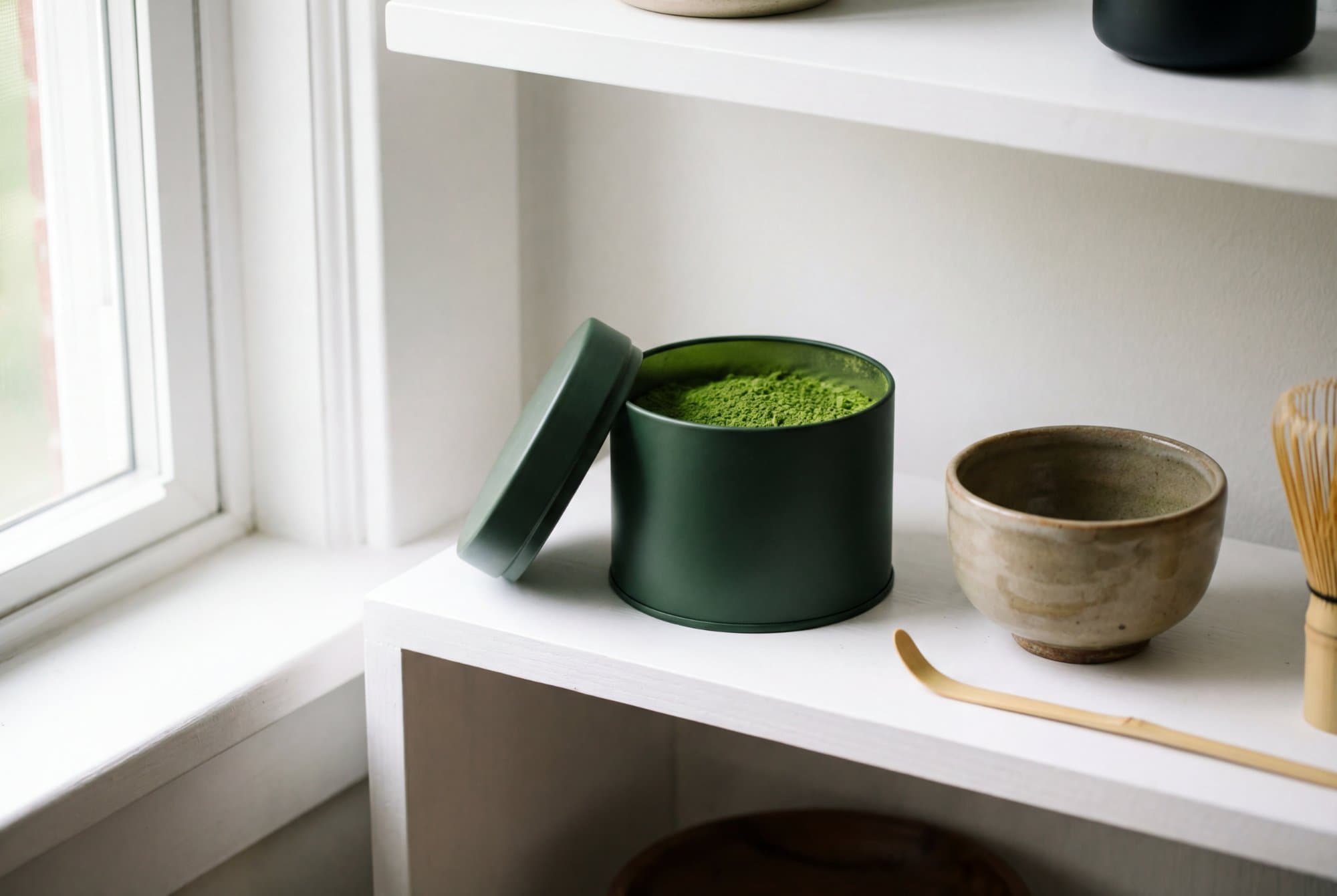 Matcha poeder bewaren in luchtdichte container