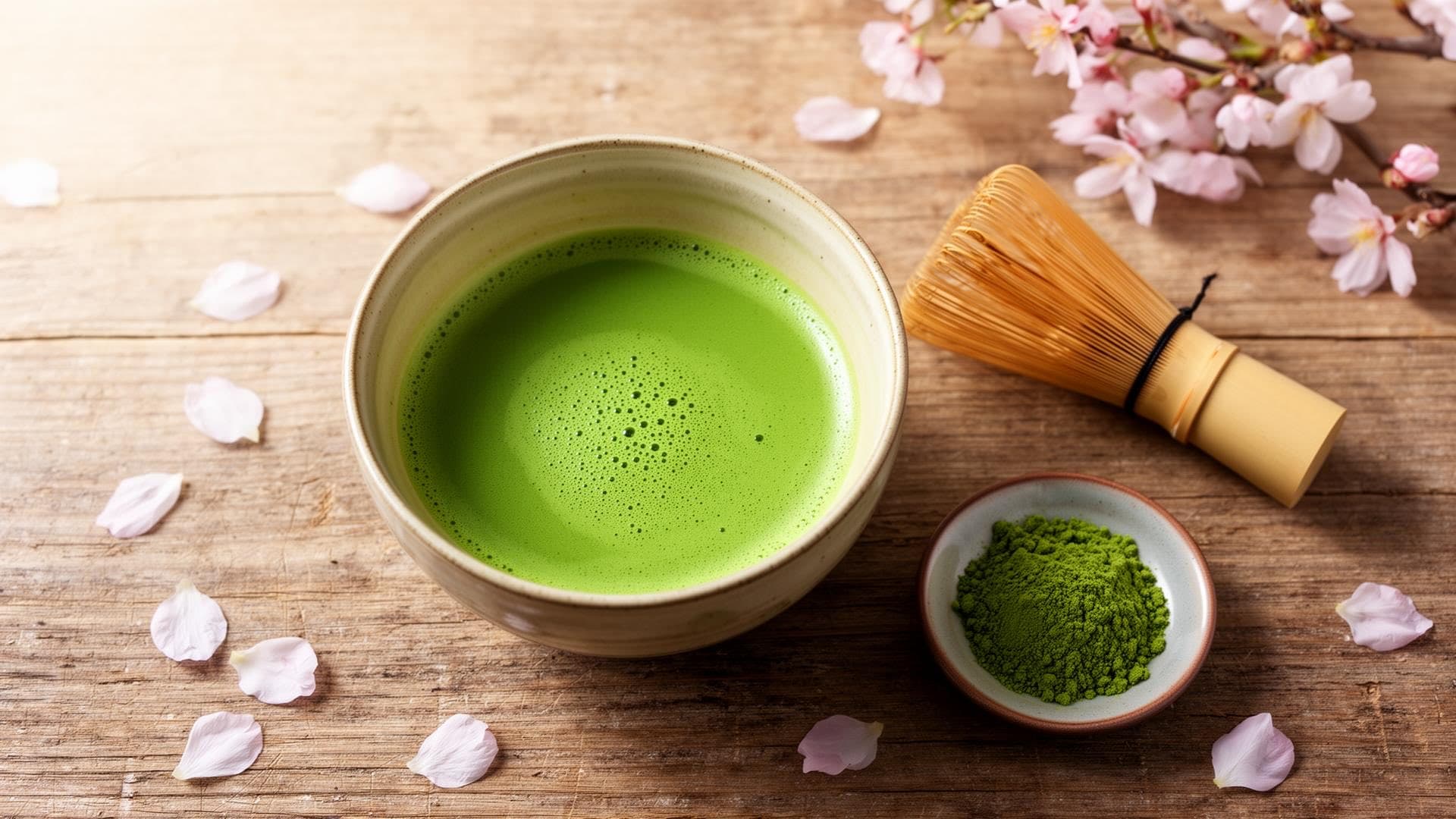 Wat is matcha - felgroen Japans matcha poeder in traditionele kom